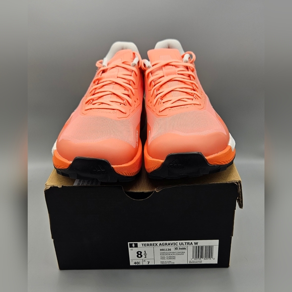 NIB ADIDAS Terrex Agravic Ultra Coral Fusion Trail Running Shoes Size 8.5 - Picture 7 of 8